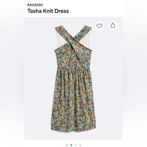 Kaileigh Orange and Green Sleeveless Sundress